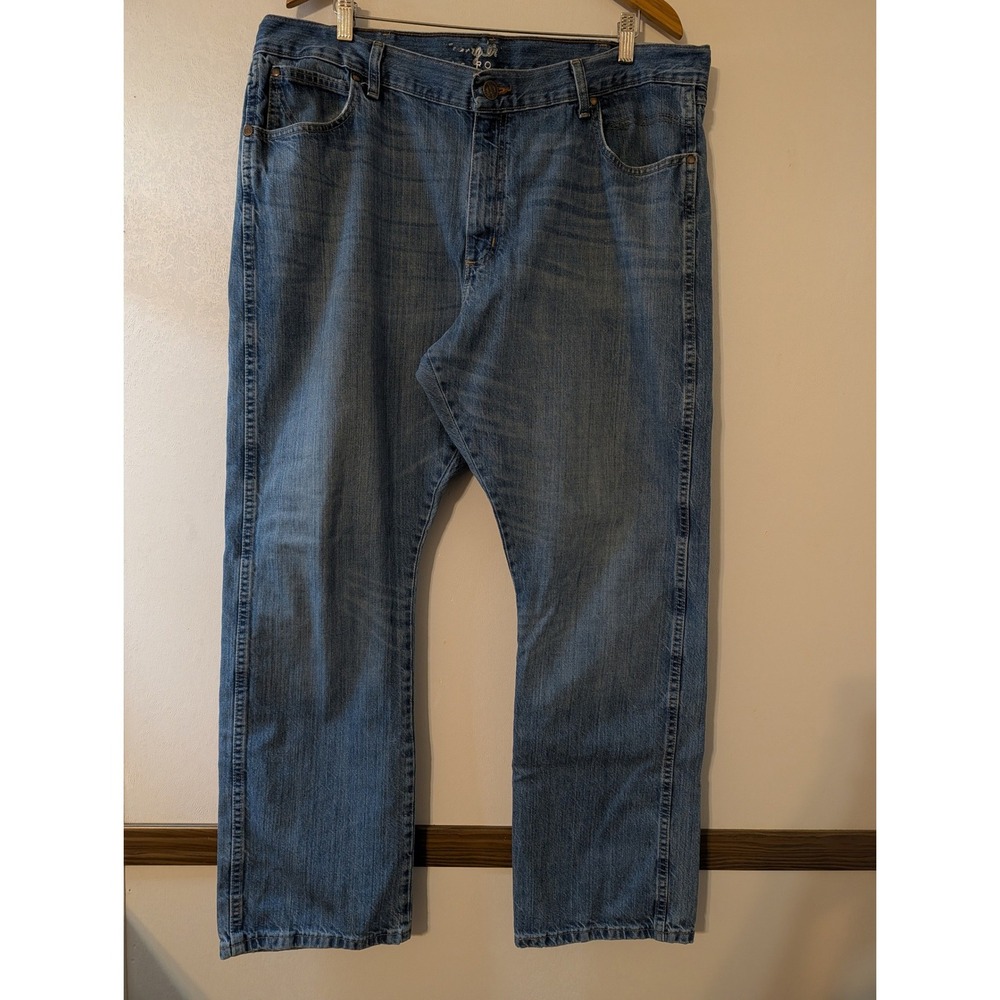 Wrangler Hero Mens Straight Leg Jeans Medium Wash Blue Denim 40x32 WRT20TB‎